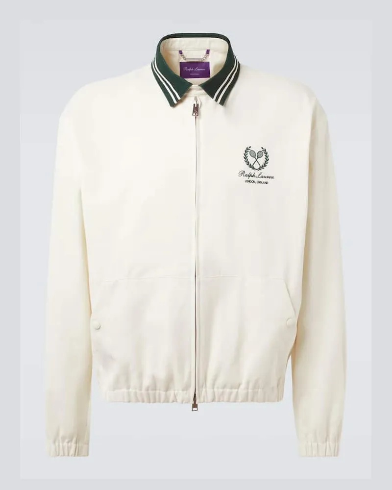 Ralph Lauren Bomberjacke aus Baumwolle und Kaschmir Weiß