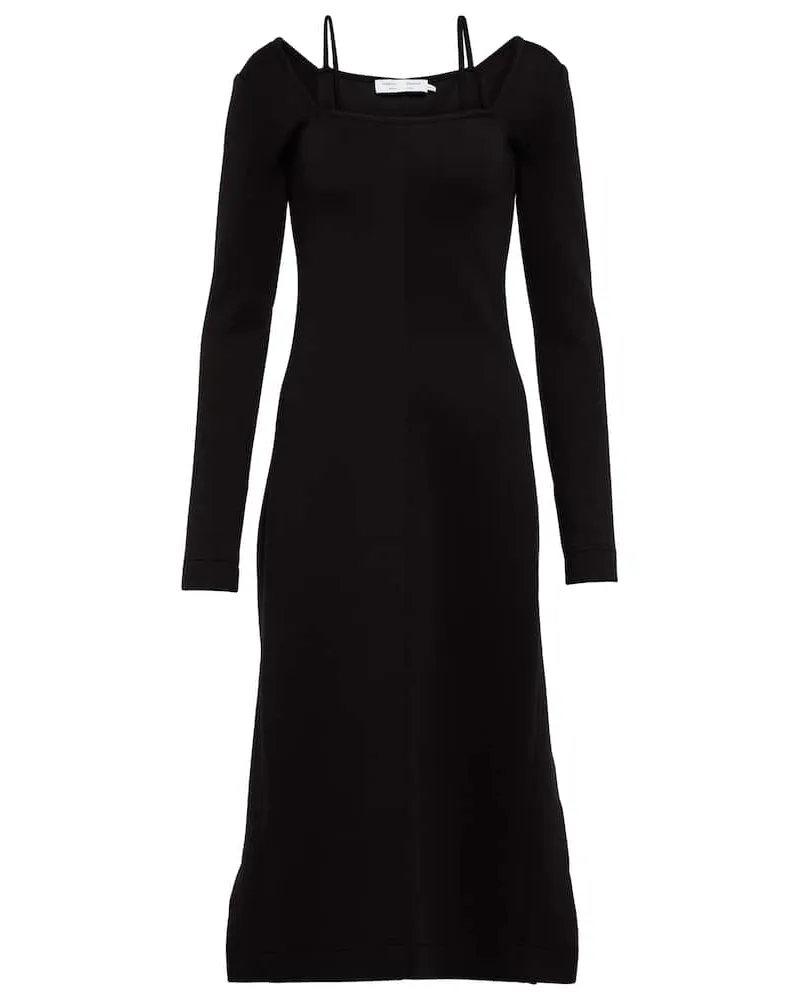Proenza Schouler Midikleid aus Jersey Schwarz