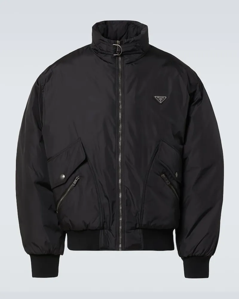 Prada Daunenjacke aus Re-Nylon Schwarz