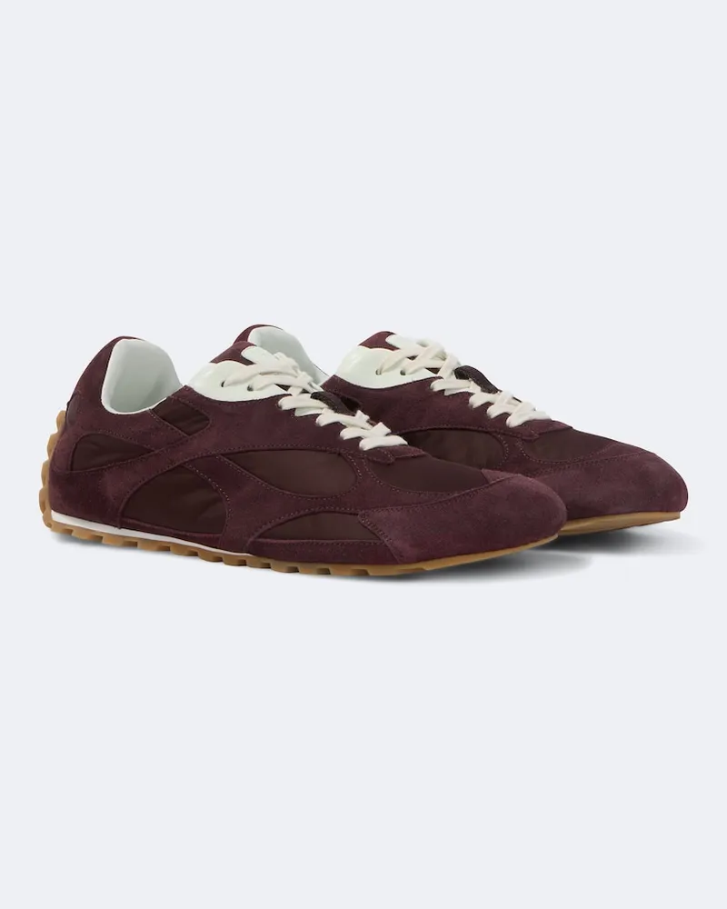 Bottega Veneta Sneakers Orbit Flash mit Veloursleder Burgunderrot