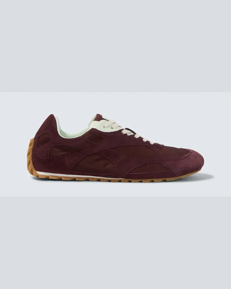 Bottega Veneta Sneakers Orbit Flash mit Veloursleder Burgunderrot