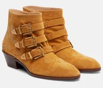 Chloé Verzierte Ankle Boots Susanna aus Veloursleder
