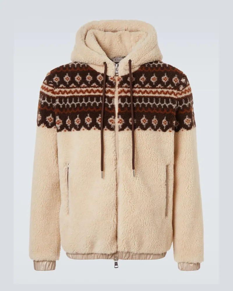 Moncler Jacke aus Teddyfleece Beige