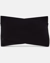 Christian Louboutin Clutch Loubitwist Small aus Samt Schwarz