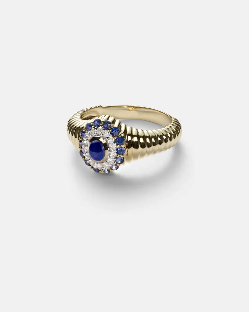 Yvonne Léon Yvonne Léon Ring Berlingot Pompadour Baby aus 9kt Gelbgold mit Edelsteinen Gold