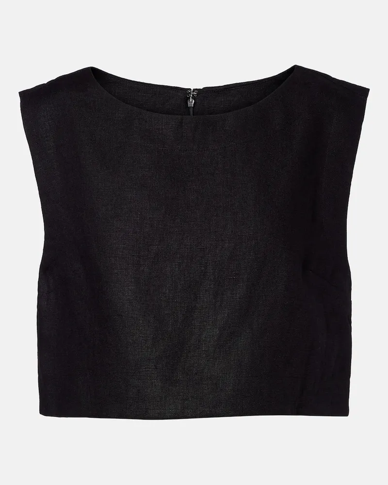 Posse Top Martina aus Leinen Schwarz