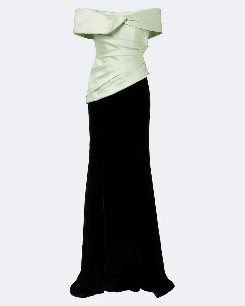 COSTARELLOS Off-Shoulder Bustier-Kleid Devina Grün