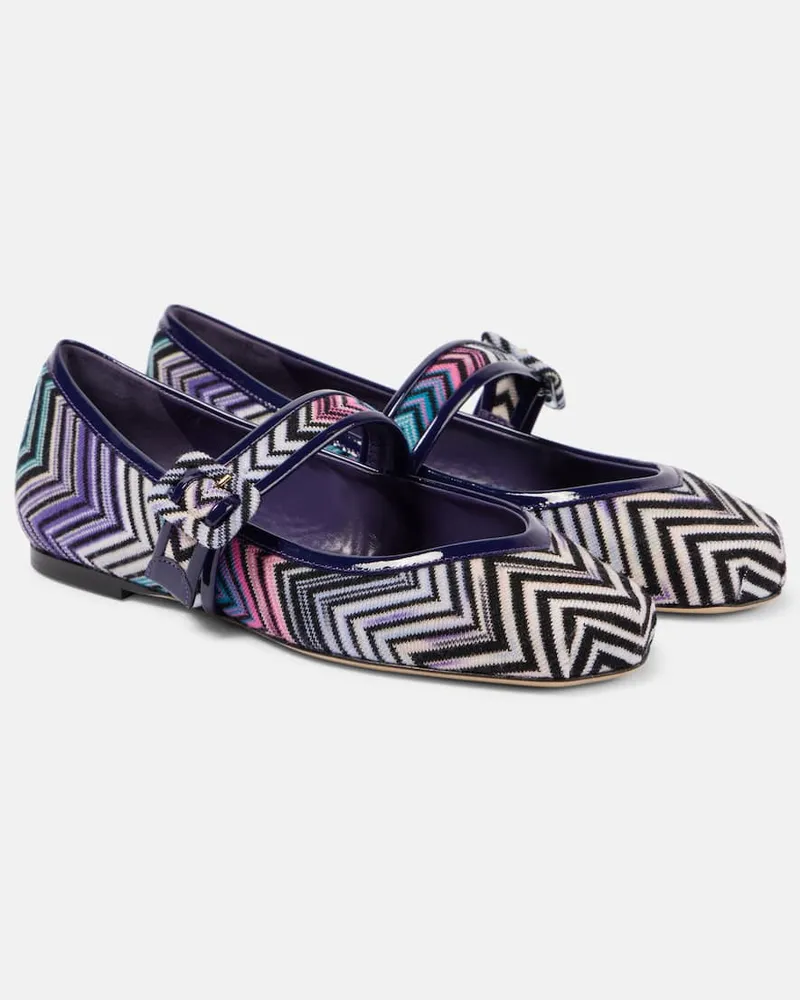 Missoni Mary-Jane-Ballerinas mit Leder Multicolor