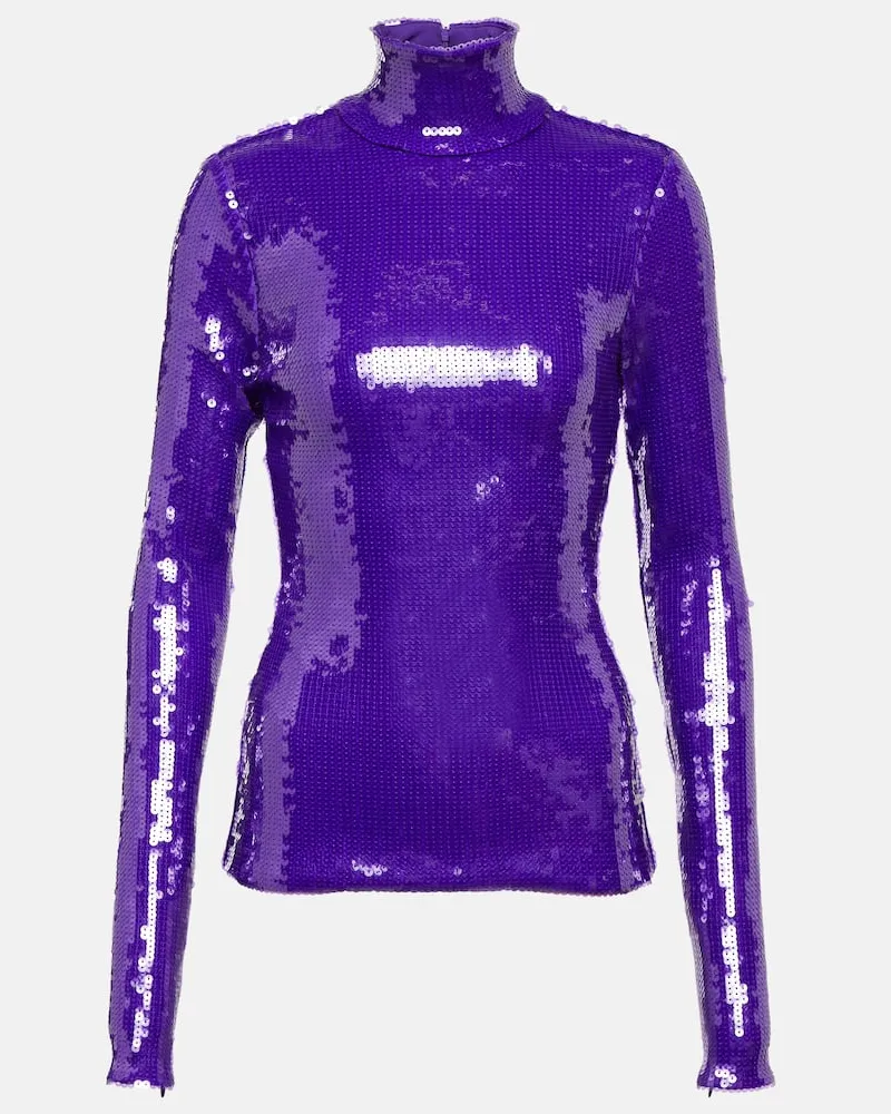 LaQuan Smith Top mit Pailletten Violett