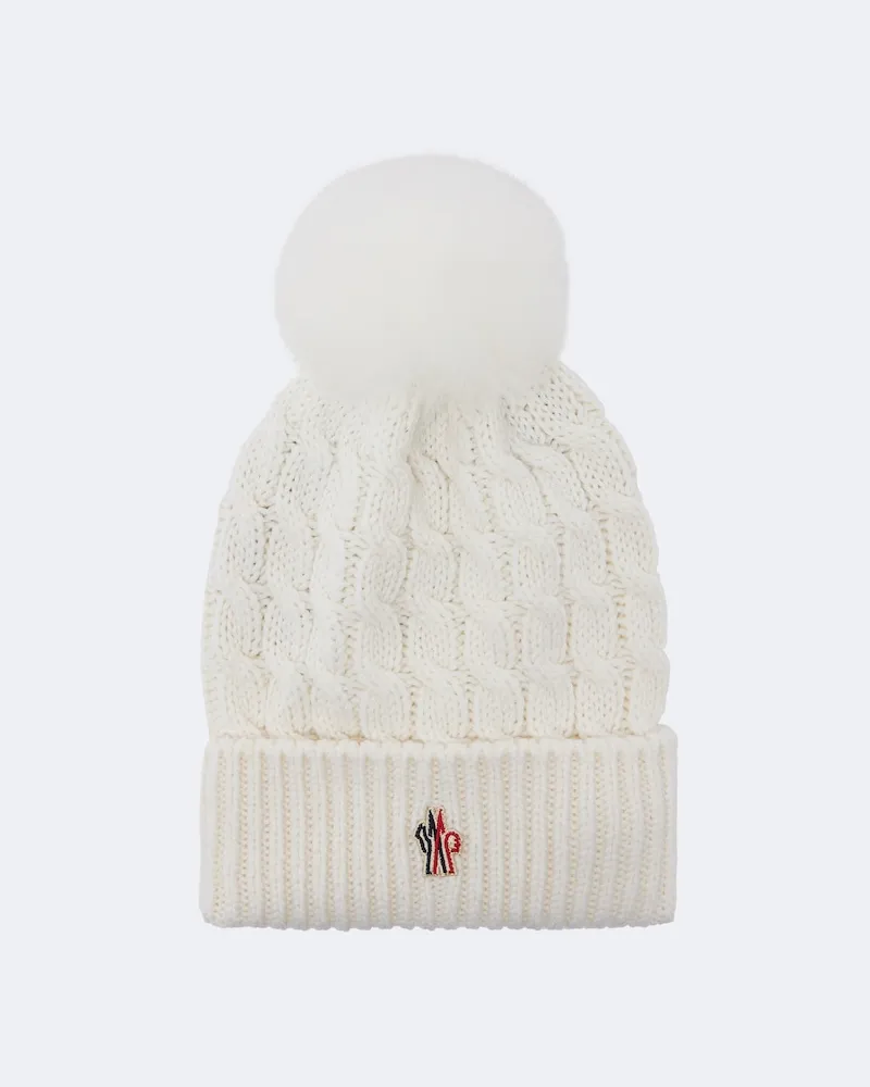 Moncler Beanie aus Schurwolle Weiß