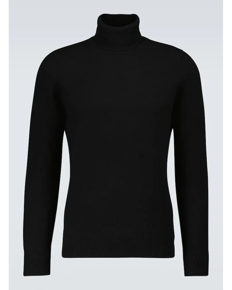 John Smedley Rollkragenpullover Kolton aus Wolle und Kaschmir Schwarz