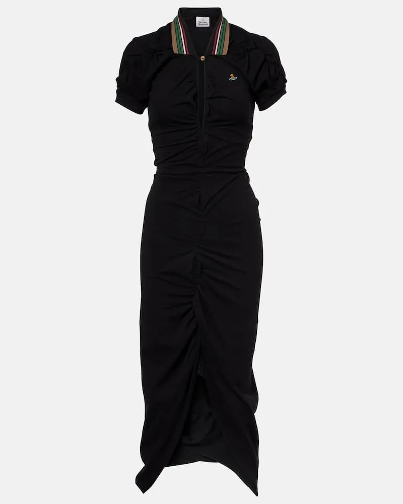 Vivienne Westwood Polokleid Pulling Orb aus Baumwolle Schwarz