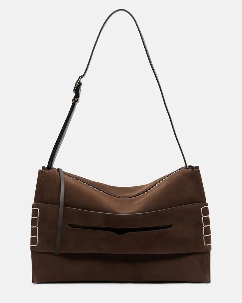 J.W.Anderson Tote Bag Loafer aus Veloursleder Braun