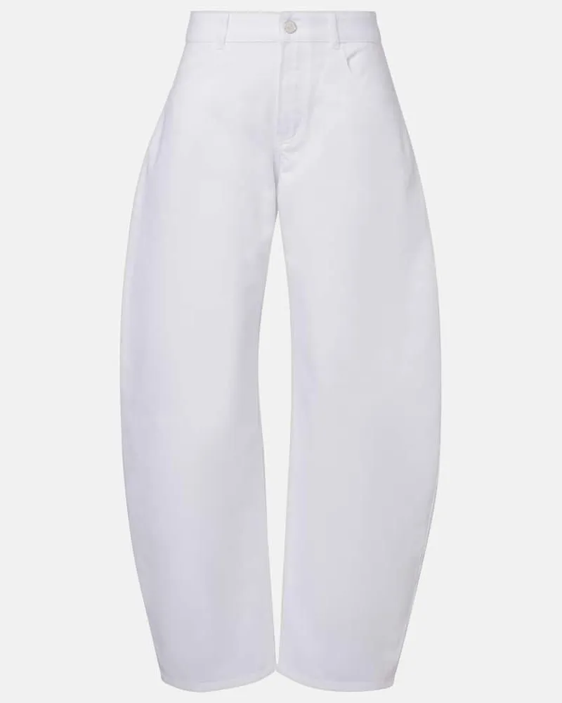 Alaïa Alaïa Mid-Rise Barrel Jeans Weiß