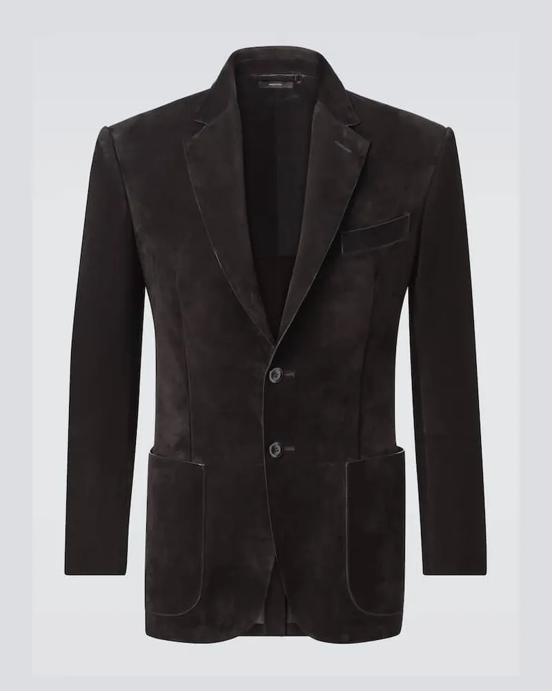 Tom Ford Blazer aus Veloursleder Schwarz