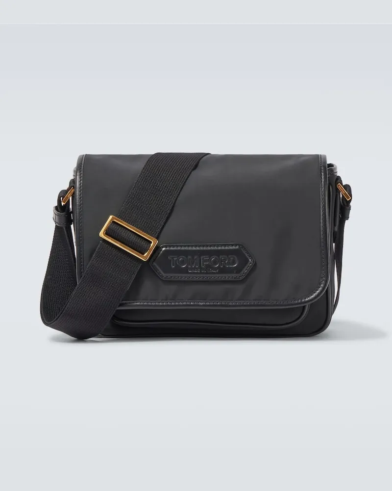 Tom Ford Messenger Bag mit Leder Schwarz