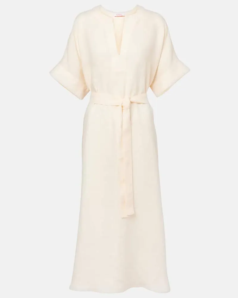 Eres Kaftan Bibi aus Leinen Weiß