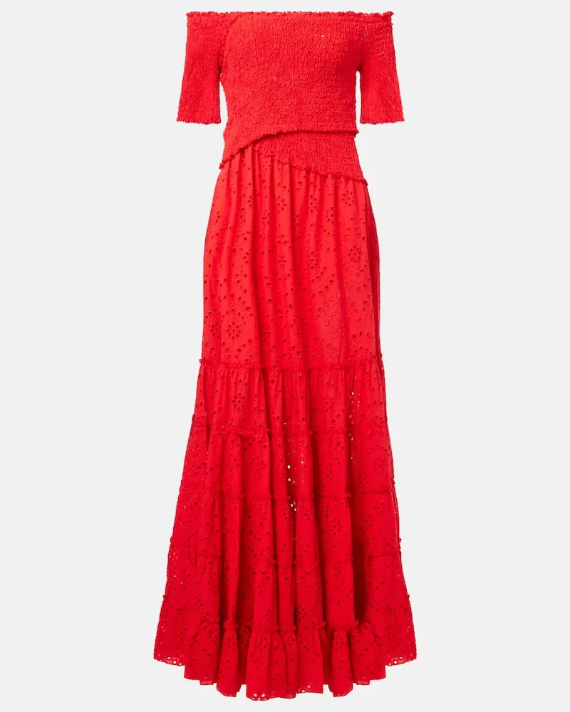 Poupette St Barth Maxikleid Soledad aus Baumwolle Rot