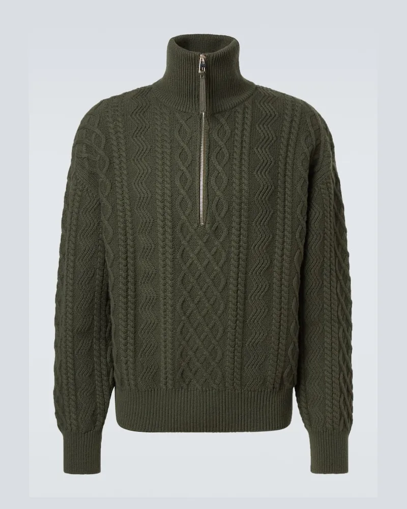 Loewe Rollkragenpullover aus Wolle Grün