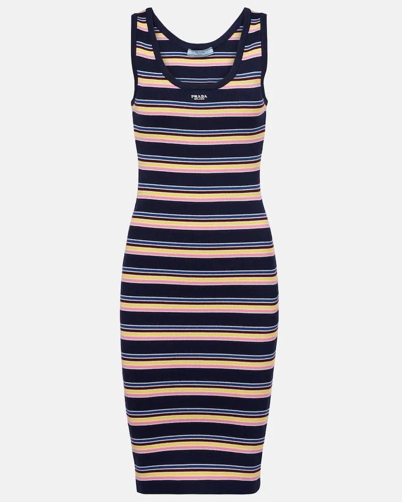 Prada Midikleid aus Baumwolle Multicolor