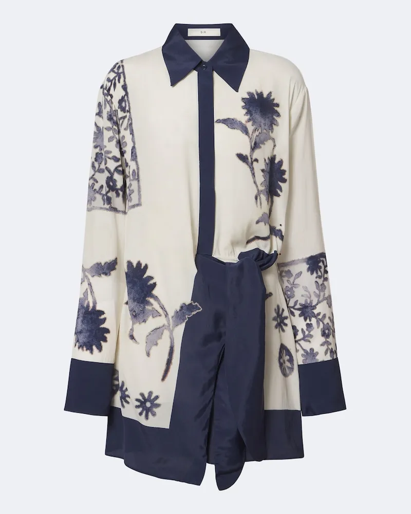 SIR Bedrucktes Hemdblusenkleid Phillipa Blau