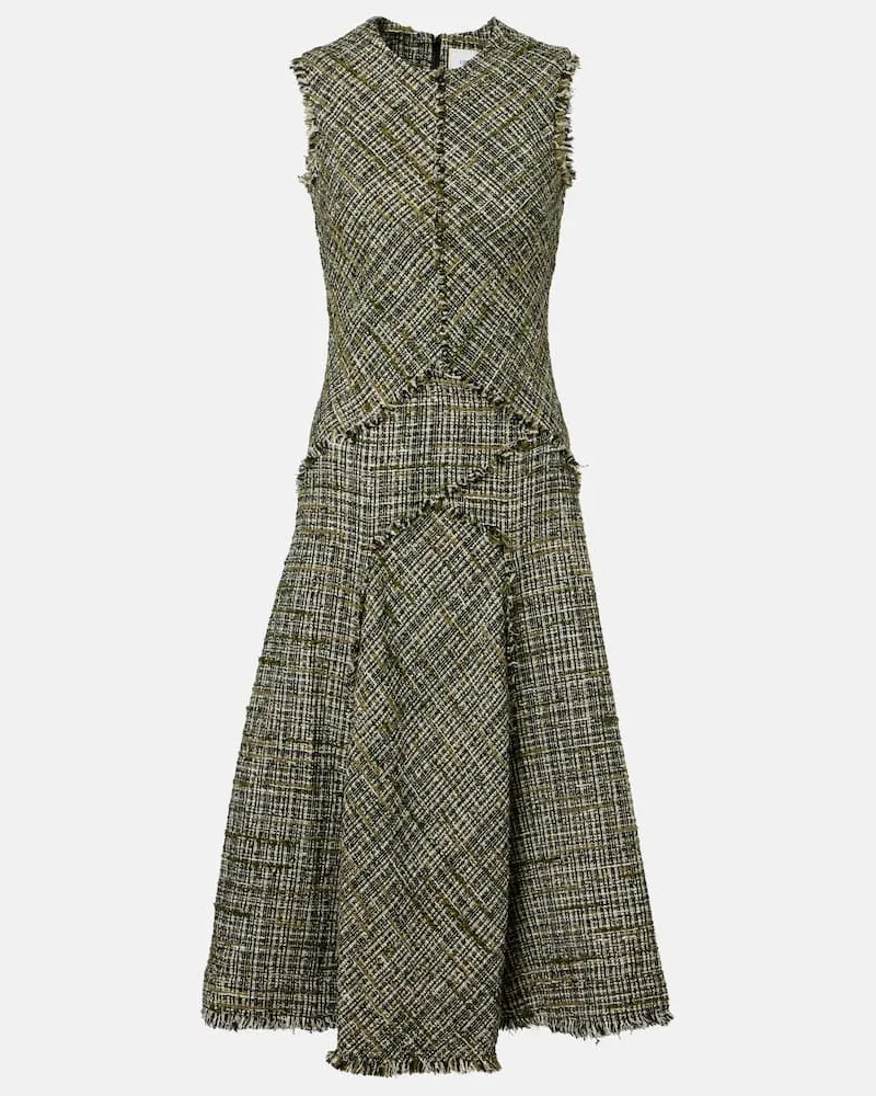 Erdem Midikleid aus Tweed Grün