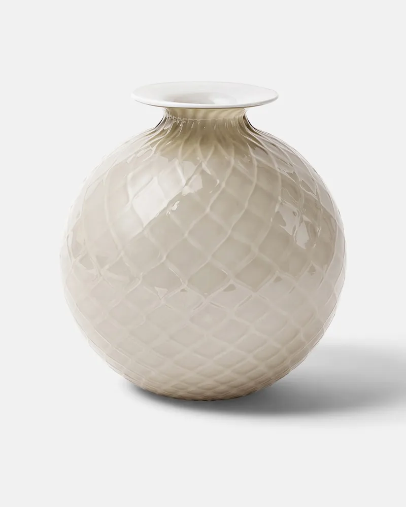 Venini Vase Monofiore Balloton Weiß