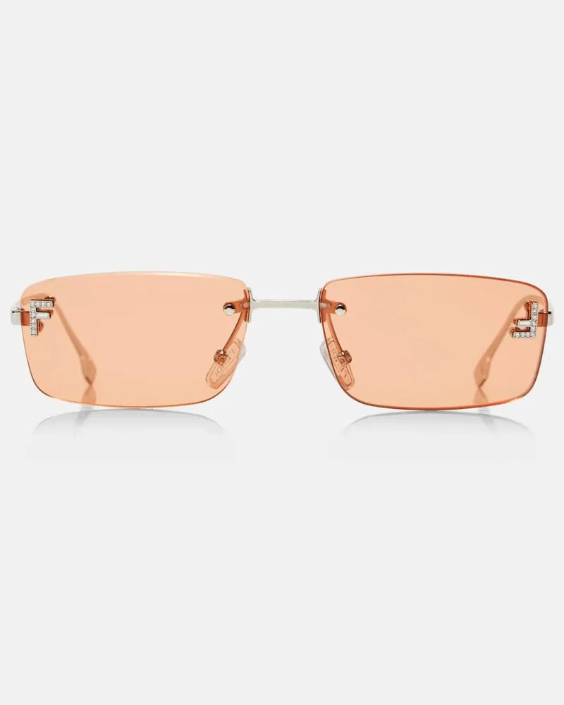 Fendi Eckige Sonnenbrille Fendi First Crystal Orange