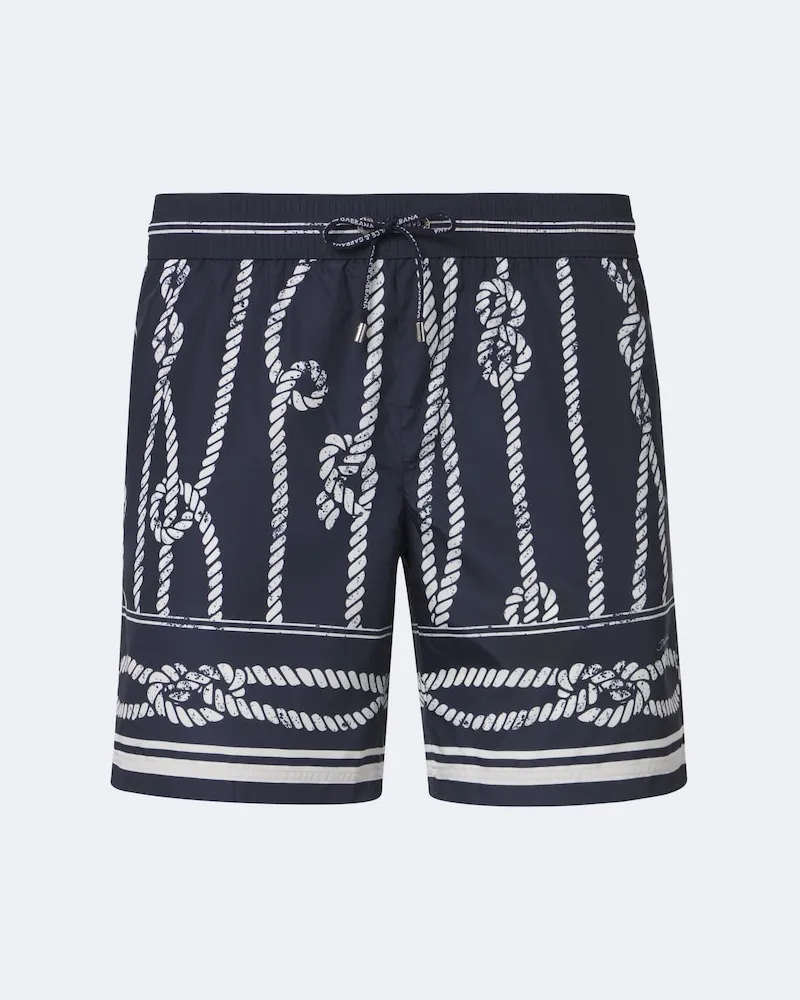 Dolce & Gabbana Bedruckte Badehose Blau