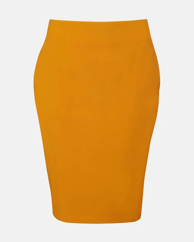 Saint Laurent High-Rise-Bleistiftrock Gelb