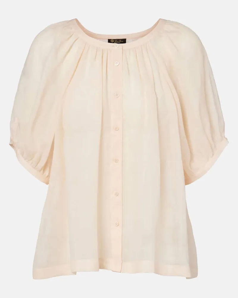 Loro Piana Bluse Gritt aus Ramie Orange