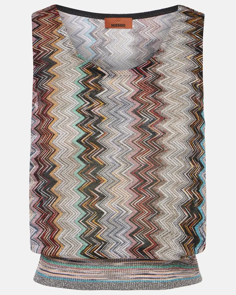 Missoni Top aus Häkelstrick Multicolor