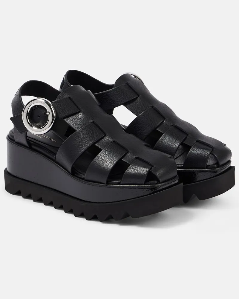 Stella McCartney Plateausandalen Elyse Schwarz