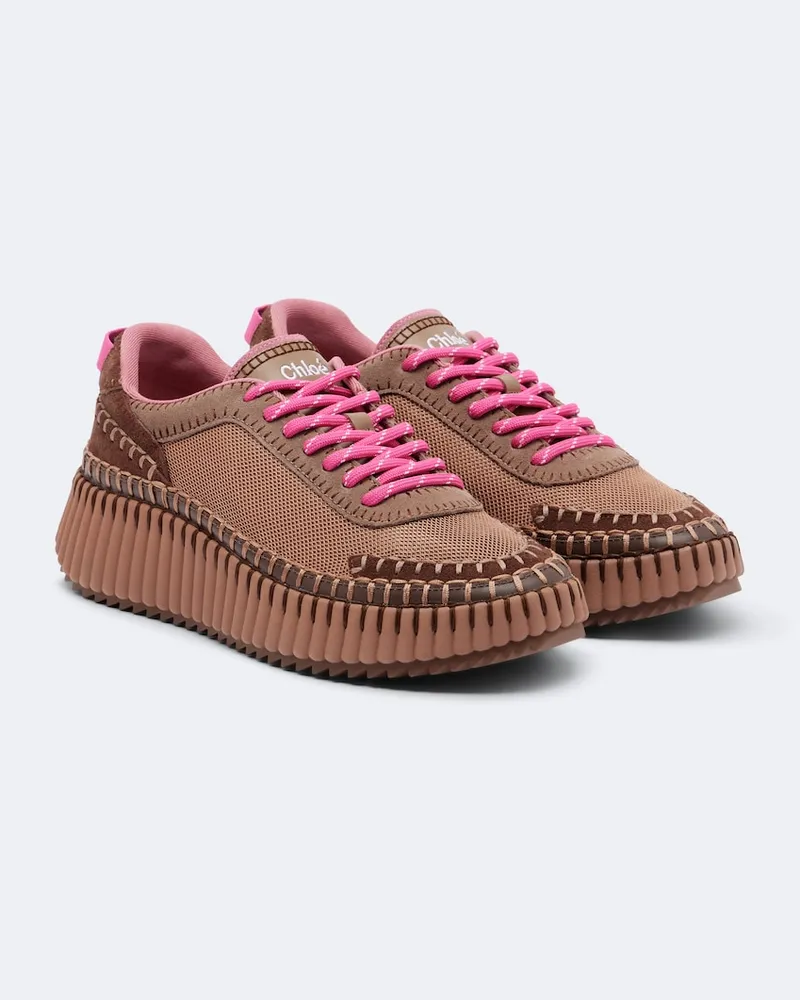 Chloé Chloé Plateau-Sneakers Nama mit Leder Braun