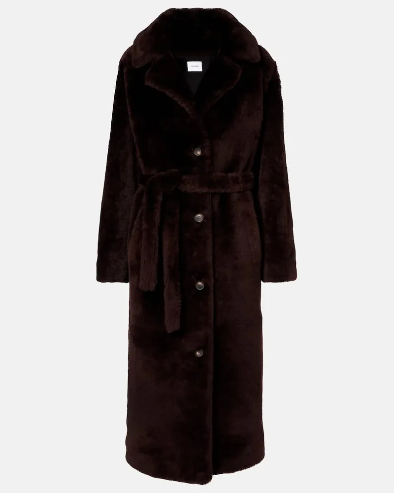 Yves Salomon Mantel aus Shearling Braun