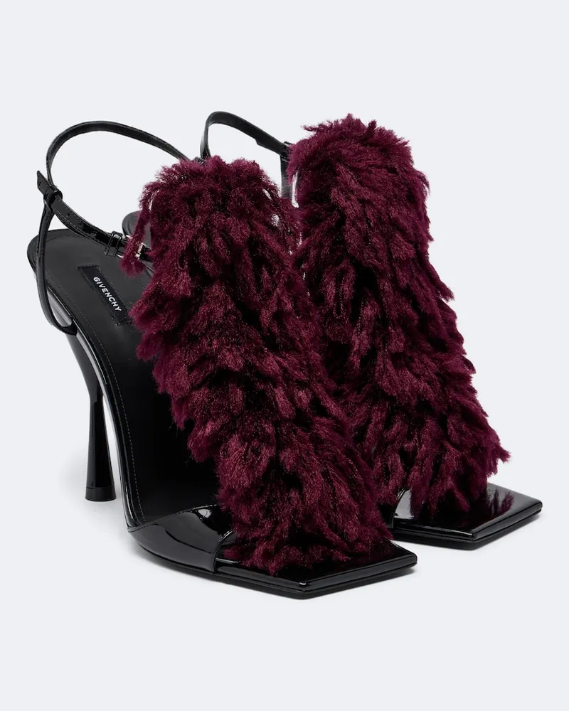 Givenchy Sandalen Pompom aus Leder Schwarz