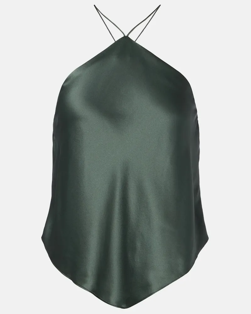 The Sei Top aus Seidencharmeuse Grün