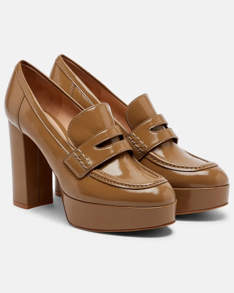 Gianvito Rossi Loafer-Pumps Jenna aus Leder Beige