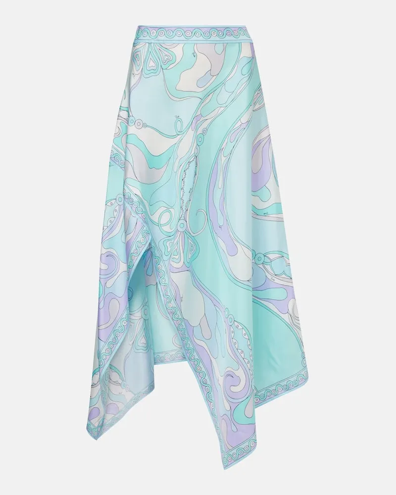 Emilio Pucci Maxirock Orchidee aus Seiden-Twill Multicolor