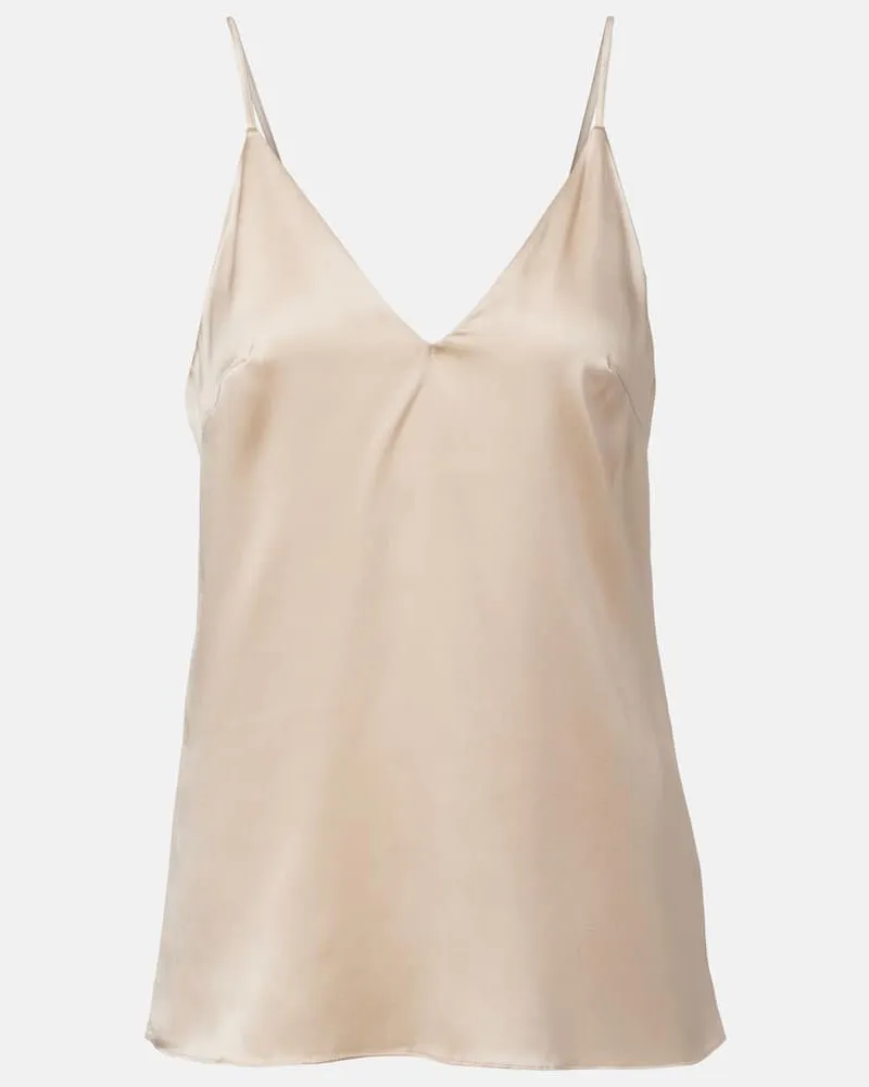 Brunello Cucinelli Top aus Satin Beige