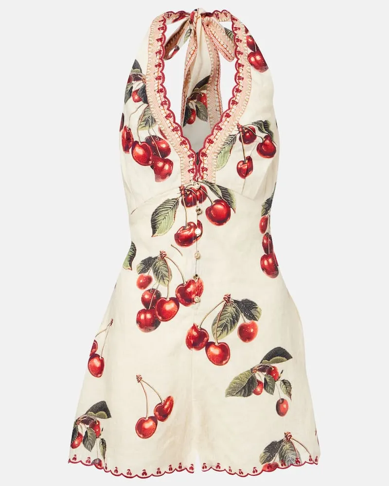 Camilla Playsuit Notes From The Road aus Leinen Multicolor