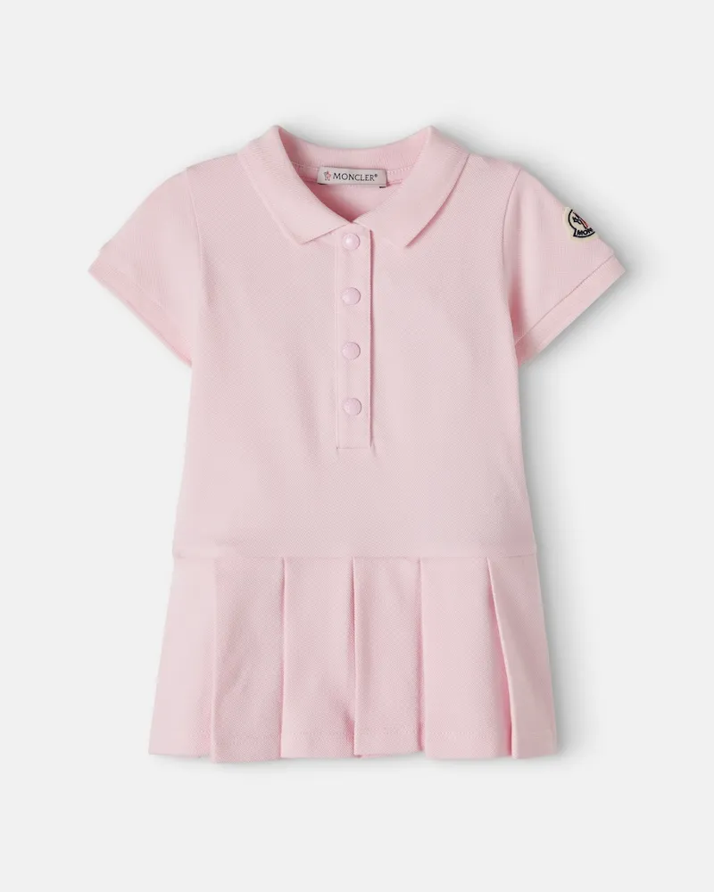 Moncler Baby Polokleid aus Piqué Rosa