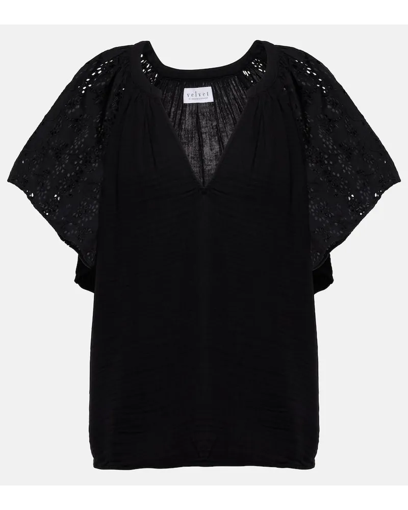 Velvet Top Tish aus Baumwolle Schwarz