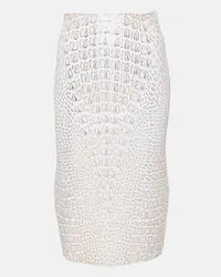 Alaïa Alaia High-Rise-Bleistiftrock Weiss