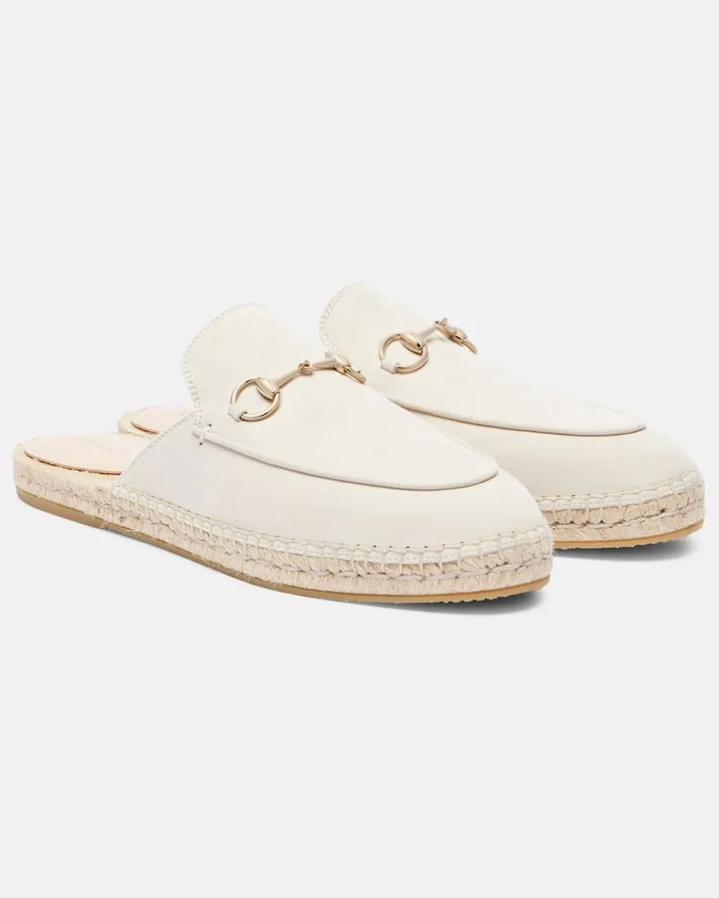 Gucci Slippers Cleo aus Veloursleder Weiß