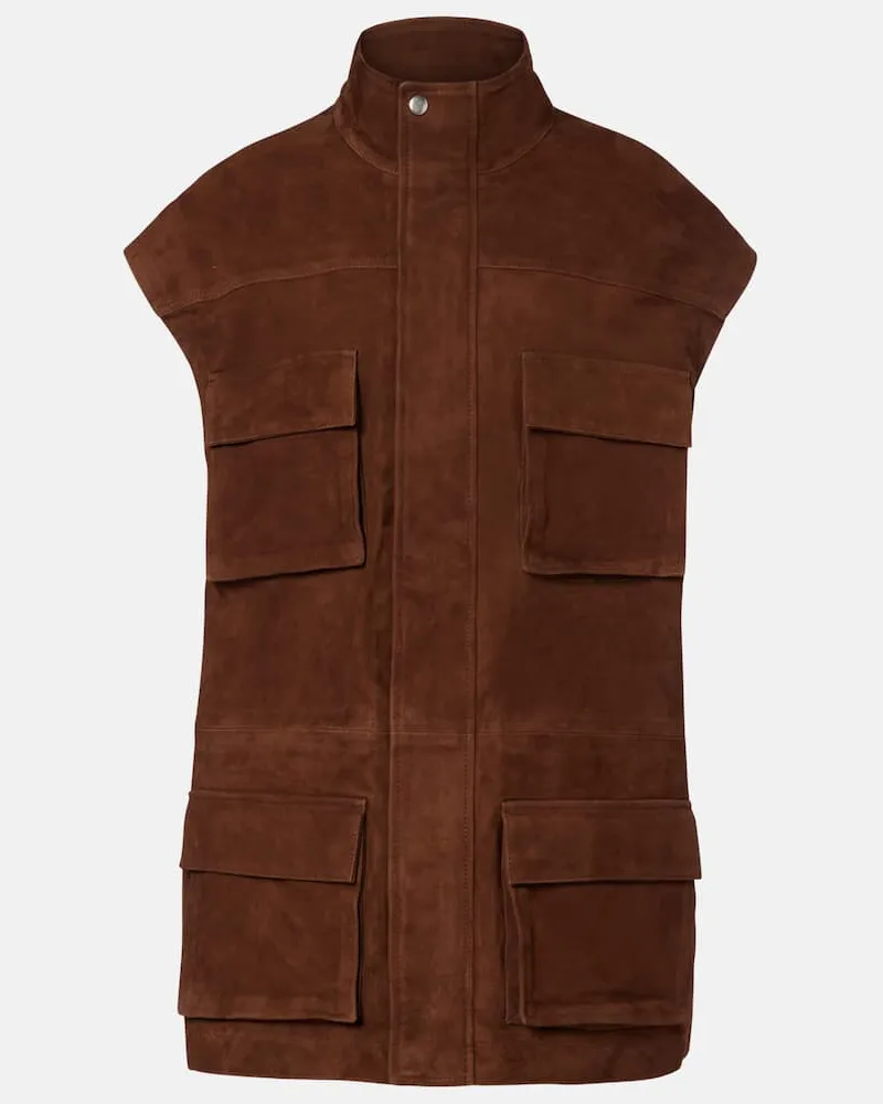 FRANKIE Shop Oversize-Jacke Turin aus Veloursleder Braun
