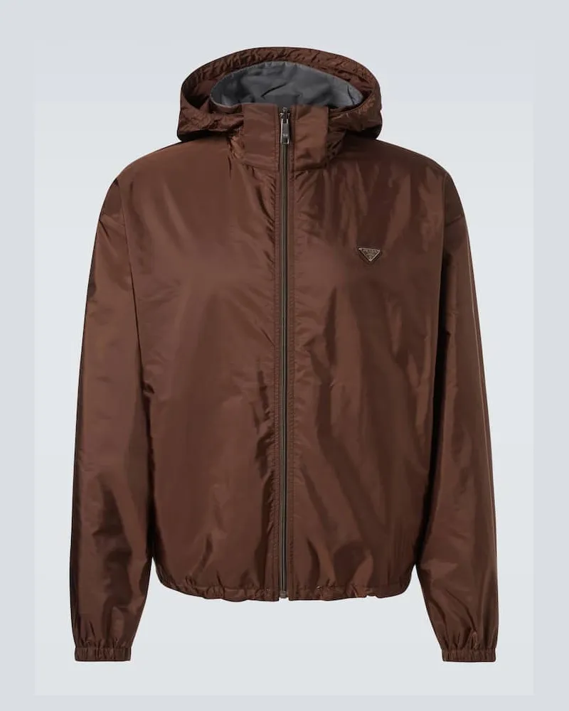 Prada Wendbare Jacke aus Re-Nylon Braun