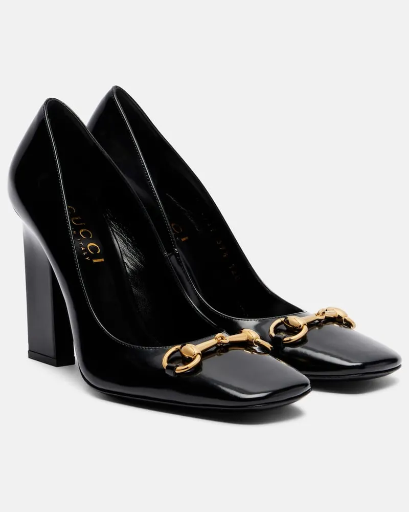 Gucci Pumps Signora Horsebit 120 aus Lackleder Schwarz