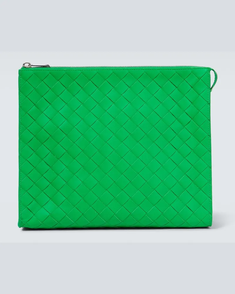 Bottega Veneta Etui Intrecciato aus Leder Grün