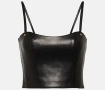 Cropped-Top aus Leder
